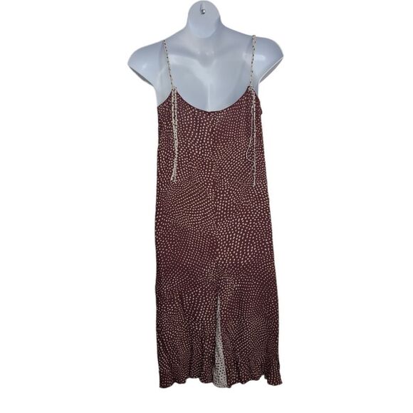 RAG & BONE Dirdre brown colorblock dotted adjustable strap tank midi dress‎ XL - Picture 5 of 13